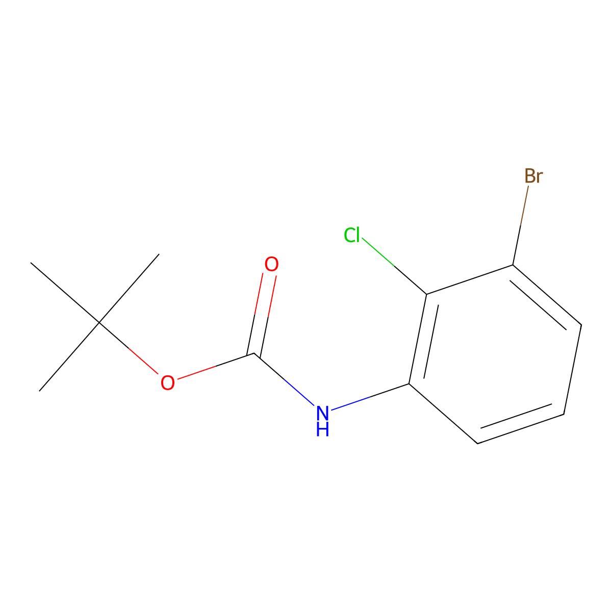 tert-Butyl (3-bromo-2-chlorophenyl)carbamate molecular structure, CAS 1936387-71-1