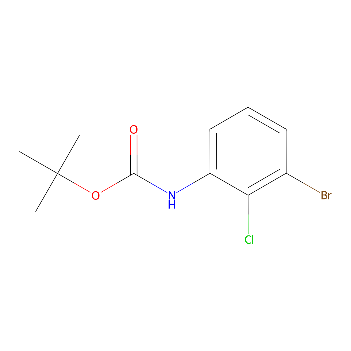 tert-Butyl (3-bromo-2-chlorophenyl)carbamate molecular structure, CAS 1936387-71-1