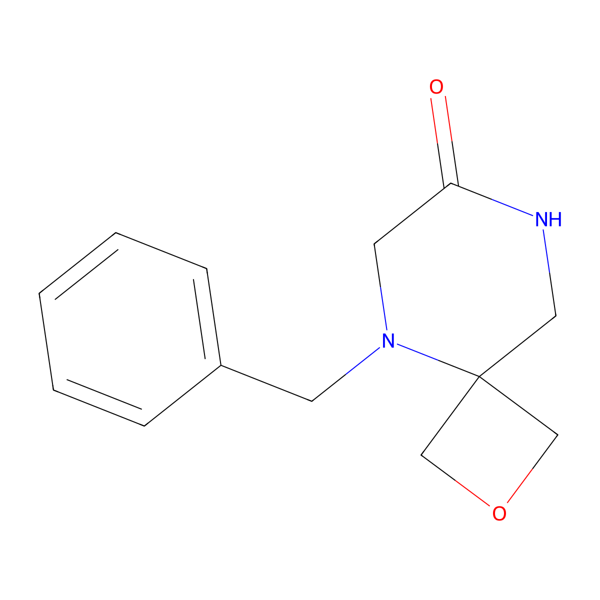 5-Benzyl-2-oxa-5,8-diazaspiro[3.5]nonan-7-one molecular structure, CAS 1936388-34-9