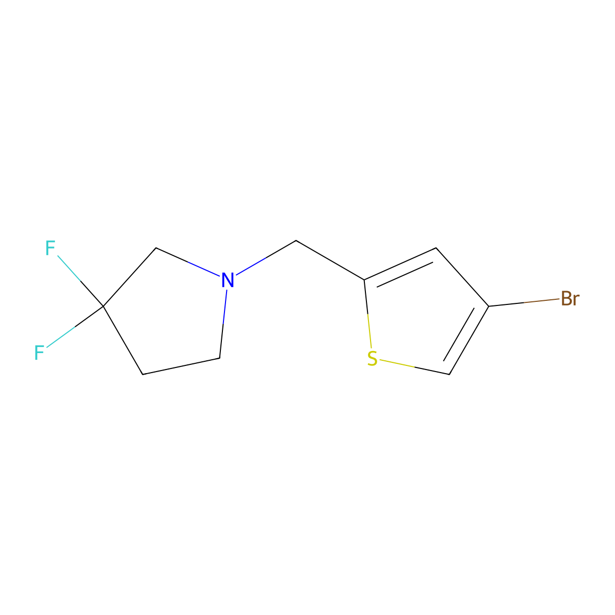 1-[(4-Bromothiophen-2-yl)methyl]-3,3-difluoropyrrolidine molecular structure, CAS 1936388-57-6