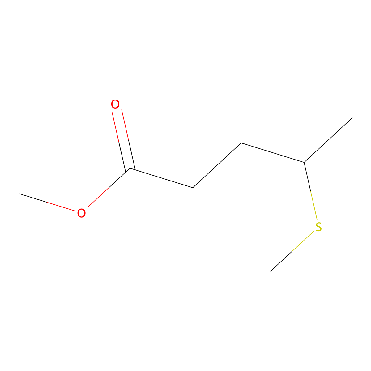 Methyl 4-(methylsulfanyl)pentanoate molecular structure, CAS 1936389-40-0