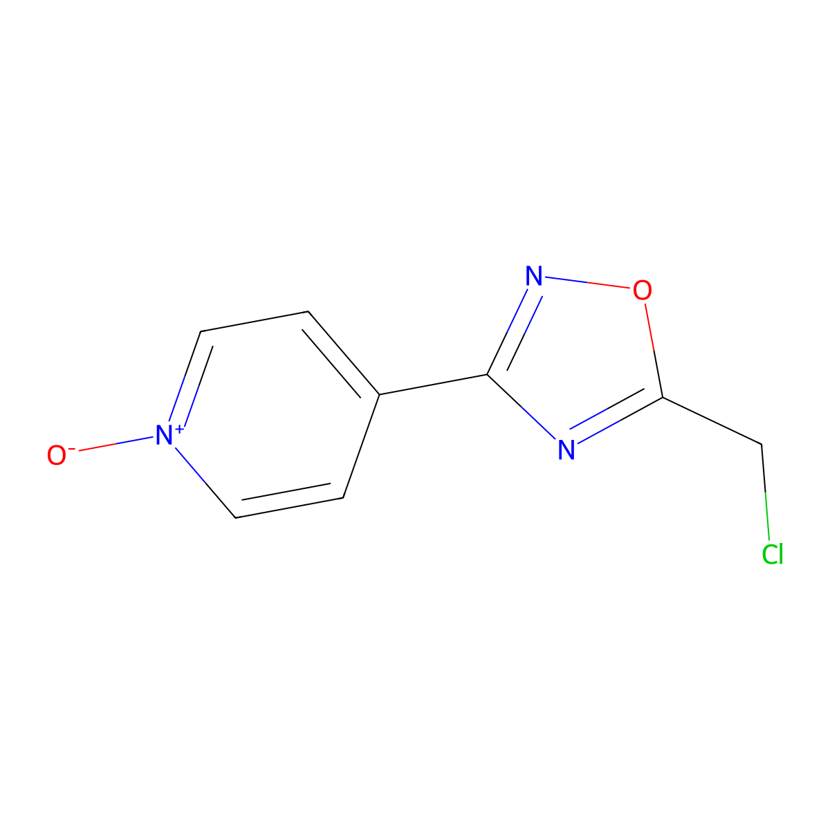 4-(5-(Chloromethyl)-1,2,4-oxadiazol-3-yl)pyridine 1-oxide molecular structure, CAS 1936392-58-3