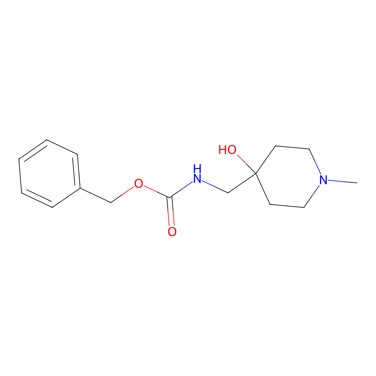 benzyl N-[(4-hydroxy-1-methylpiperidin-4-yl)methyl]carbamate molecular structure, CAS 1936393-75-7