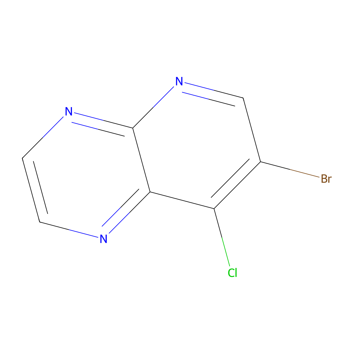 7-Bromo-8-chloropyrido[2,3-b]pyrazine molecular structure, CAS 1936396-72-3