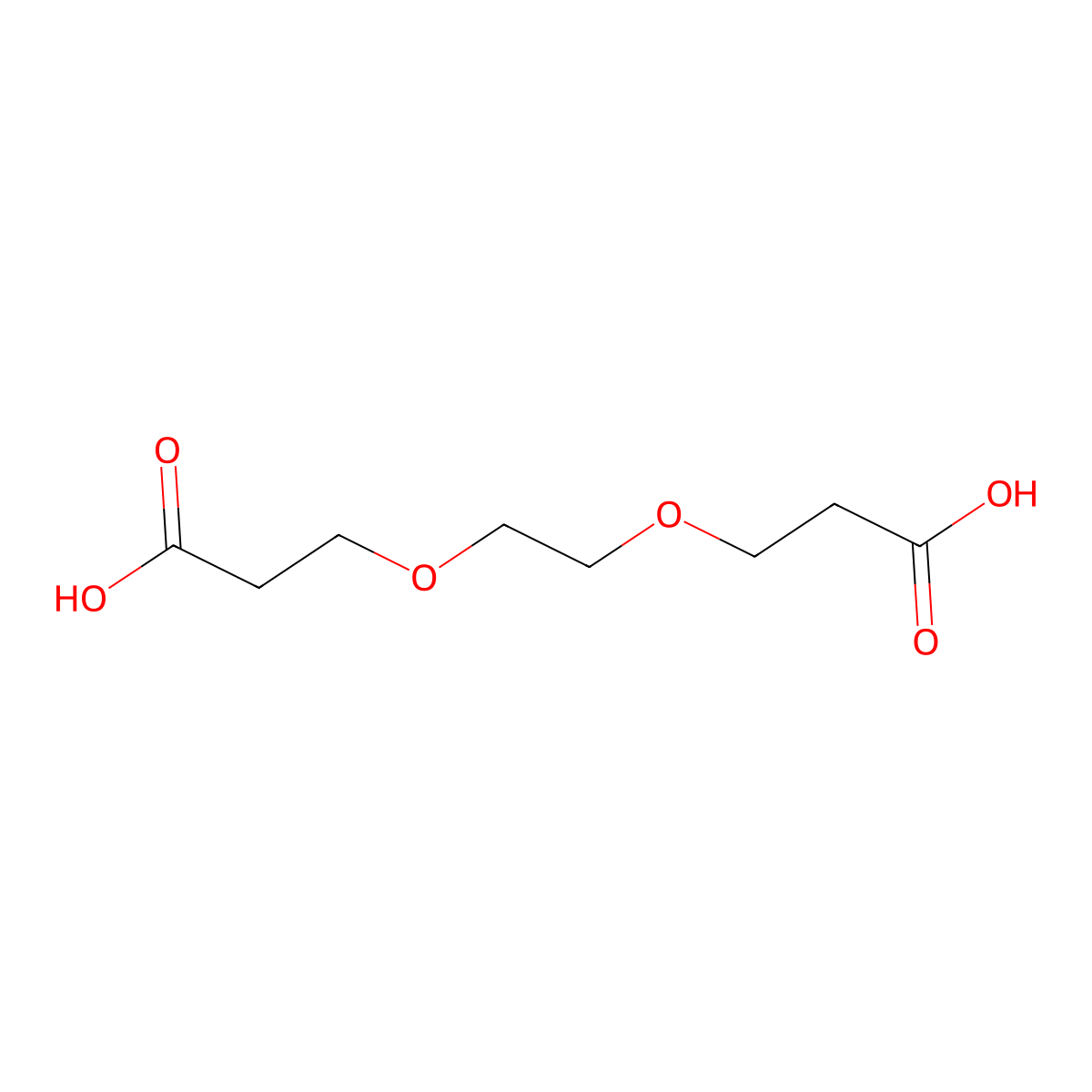 Poly(oxy-1,2-ethanediyl), alpha-(2-carboxyethyl)-omega-(2-carboxyethoxy)- molecular structure, CAS 19364-66-0