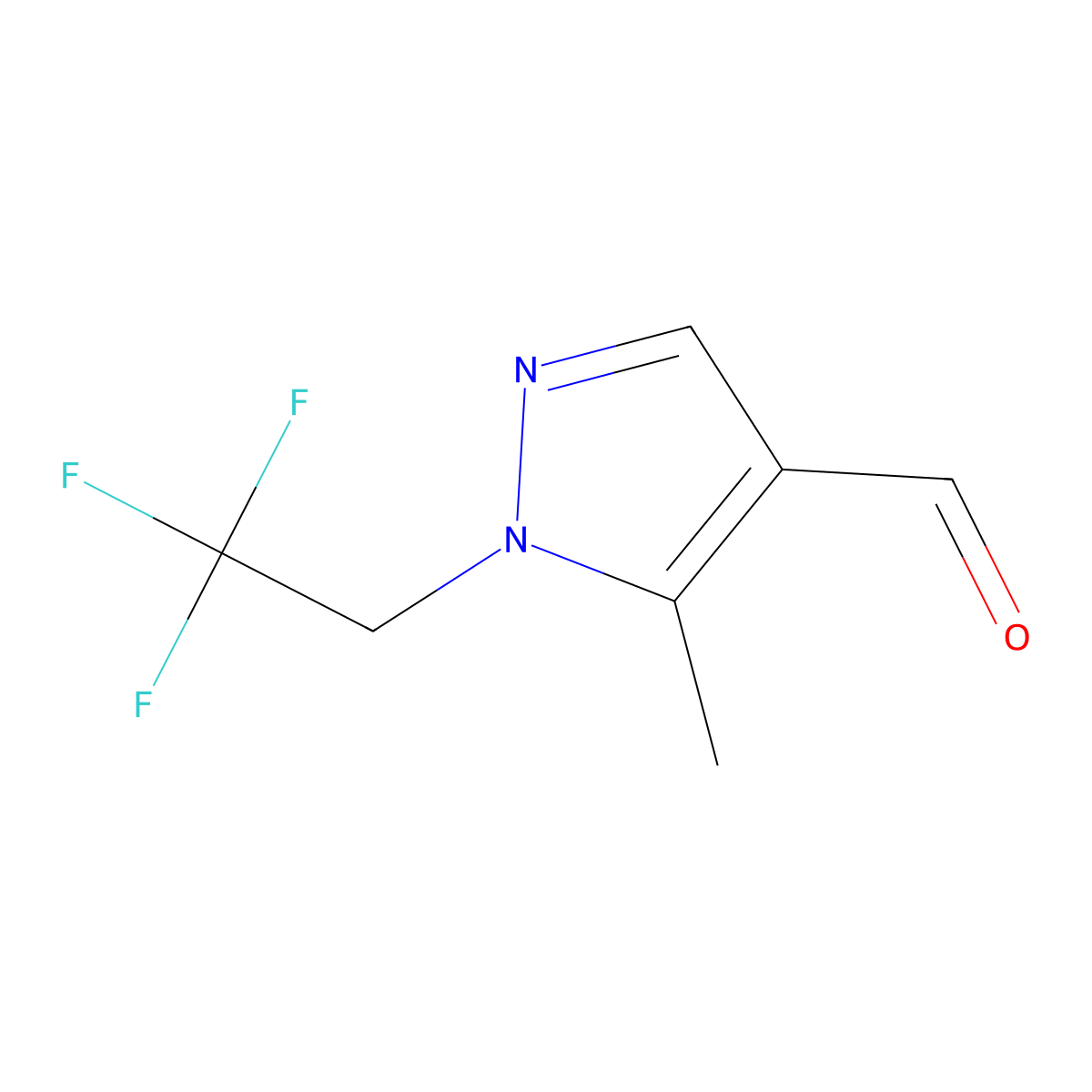 5-Methyl-1-(2,2,2-trifluoroethyl)-1H-pyrazole-4-carbaldehyde molecular structure, CAS 1936401-01-2