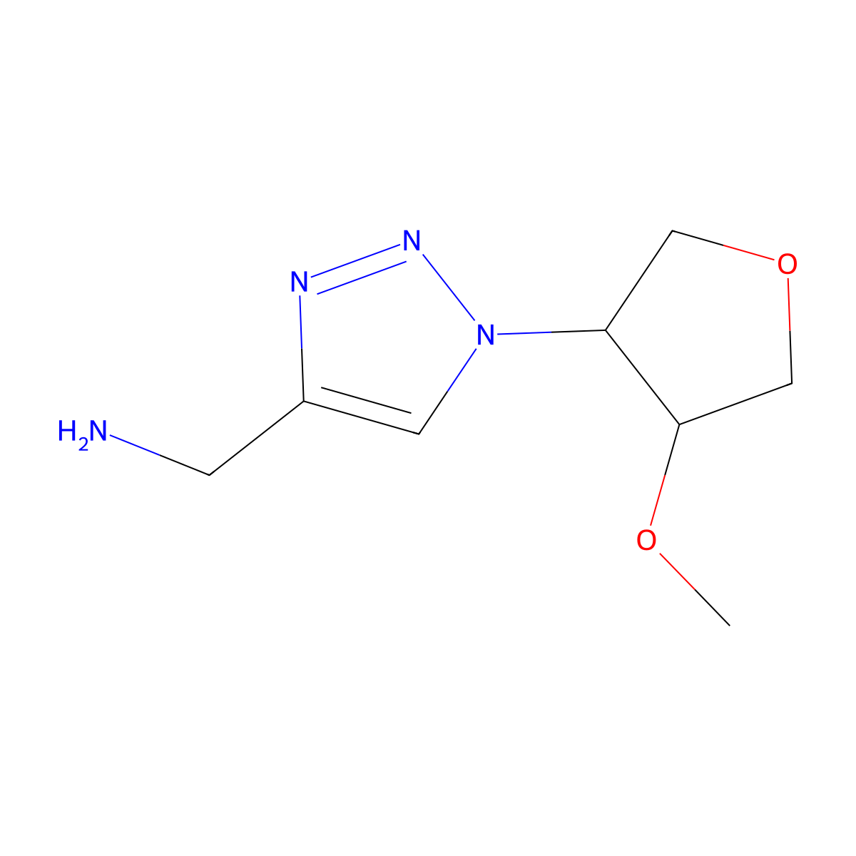 [1-(4-Methoxyoxolan-3-yl)-1h-1,2,3-triazol-4-yl]methanamine molecular structure, CAS 1936401-35-2