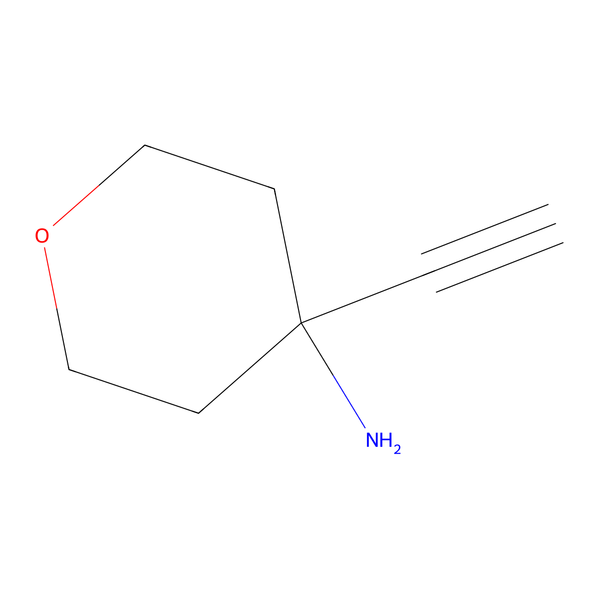 4-Ethynyloxan-4-amine molecular structure, CAS 1936403-21-2