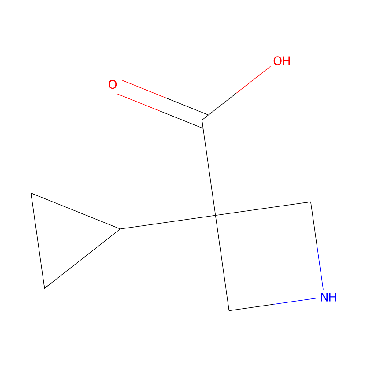 3-Cyclopropylazetidine-3-carboxylic acid molecular structure, CAS 1936403-38-1