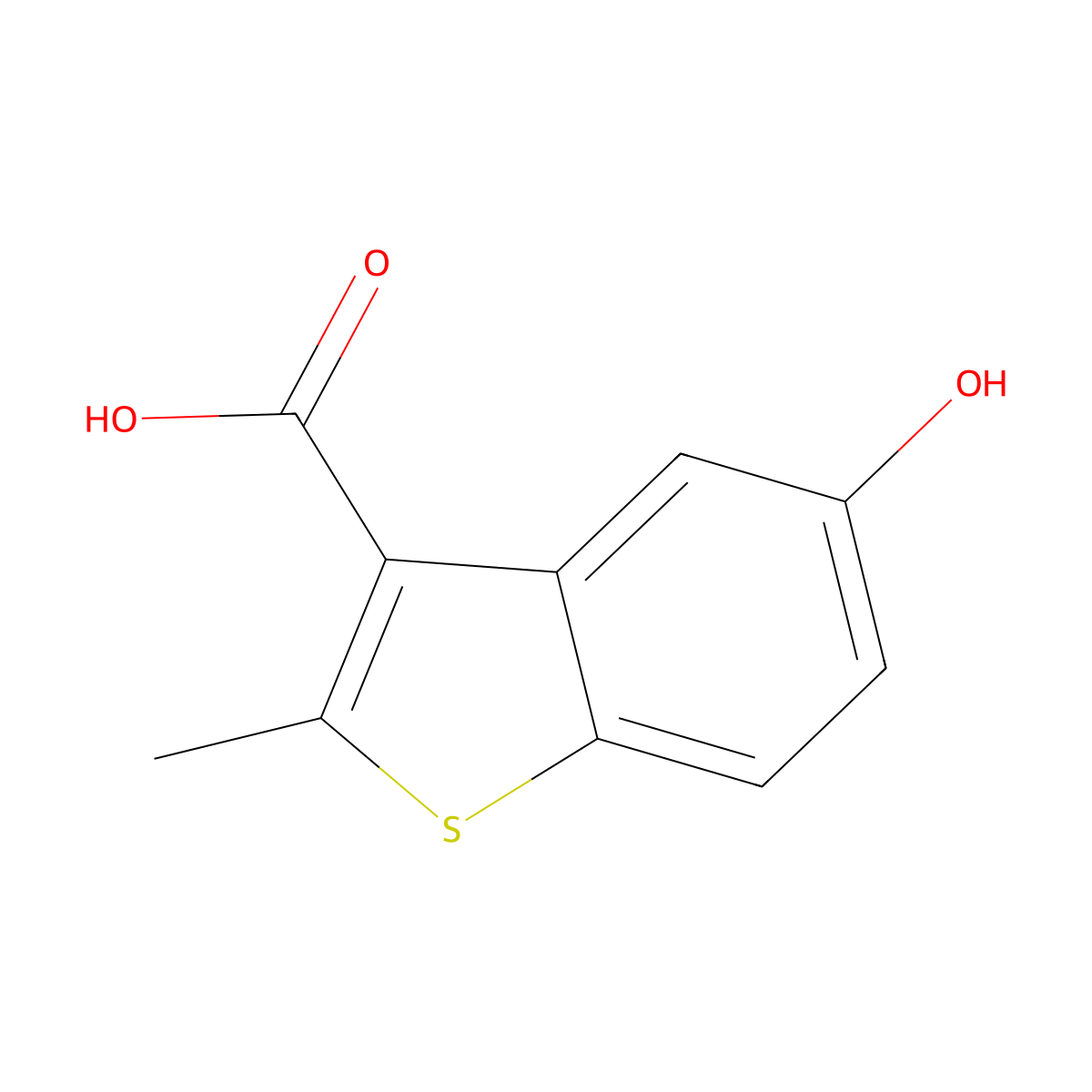 5-Hydroxy-2-methyl-1-benzothiophene-3-carboxylicacid molecular structure, CAS 1936403-90-5