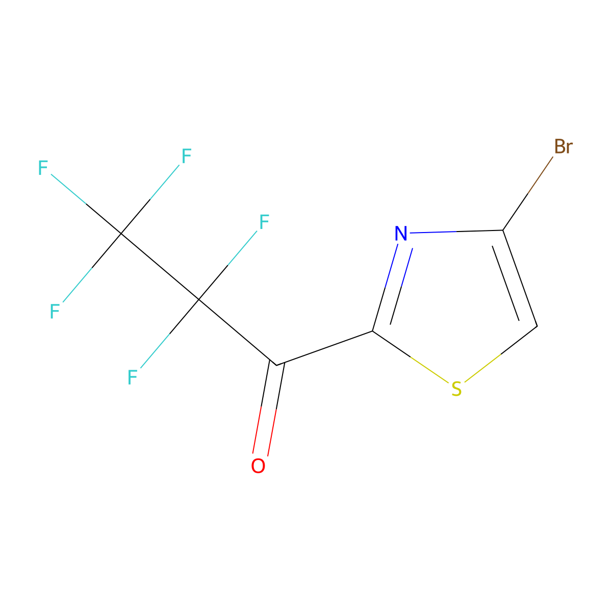1-Propanone, 1-(4-bromo-2-thiazolyl)-2,2,3,3,3-pentafluoro- molecular structure, CAS 1936404-78-2