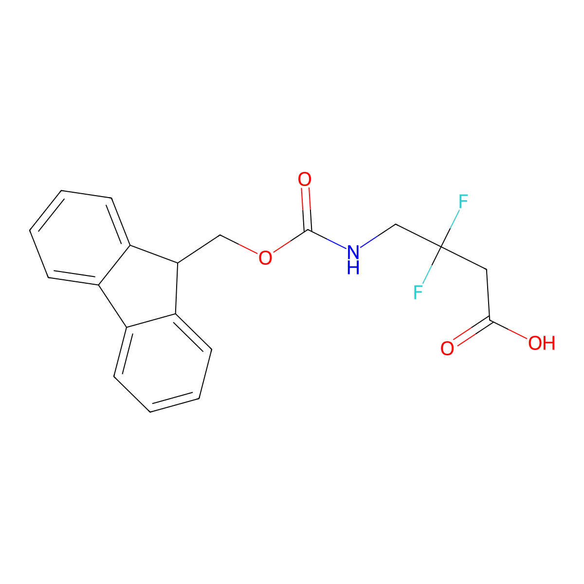 4-([(9H-Fluoren-9-ylmethoxy)carbonyl]amino)-3,3-difluorobutanoic acid molecular structure, CAS 1936405-79-6