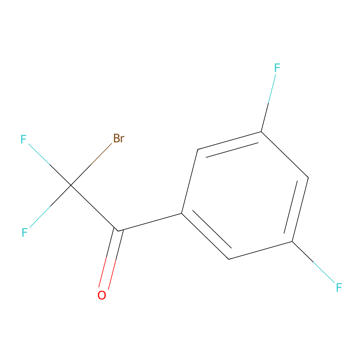 2-Bromo-2,2-difluoro-1-(3,5-difluorophenyl)ethanone molecular structure, CAS 1936421-52-1