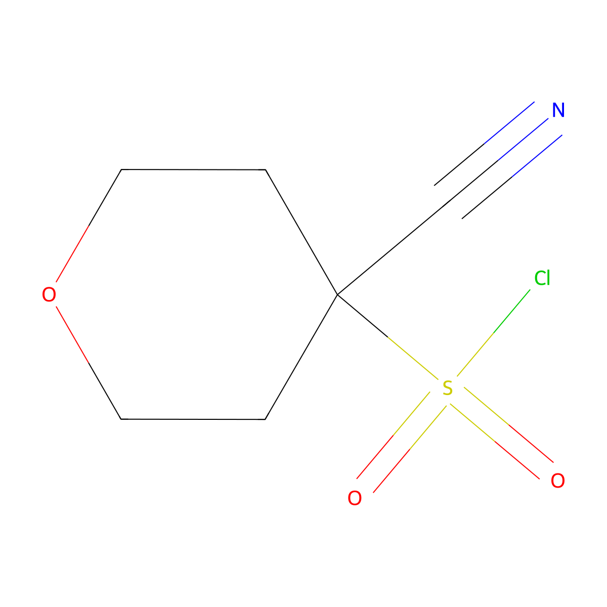 4-Cyanooxane-4-sulfonyl chloride molecular structure, CAS 1936422-58-0