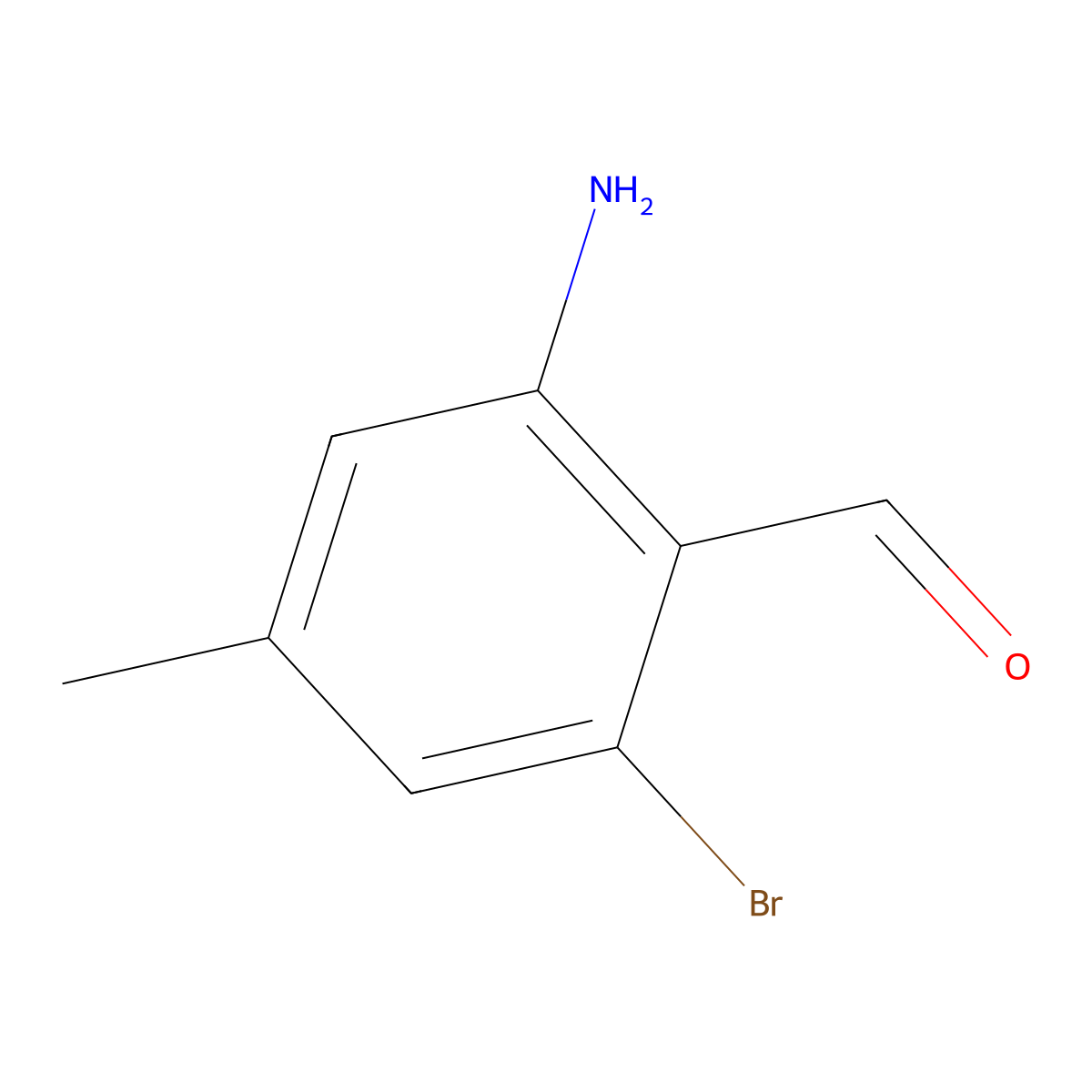 2-Amino-6-bromo-4-methylbenzaldehyde molecular structure, CAS 1936423-72-1