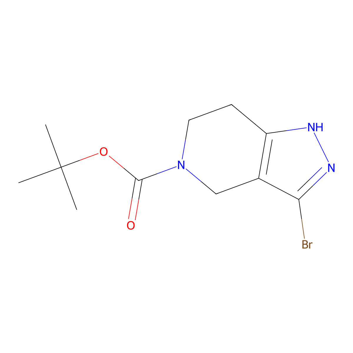 tert-butyl 3-bromo-6,7-dihydro-1H-pyrazolo[4,3-c]pyridine-5(4H)-carboxylate molecular structure, CAS 1936429-06-9