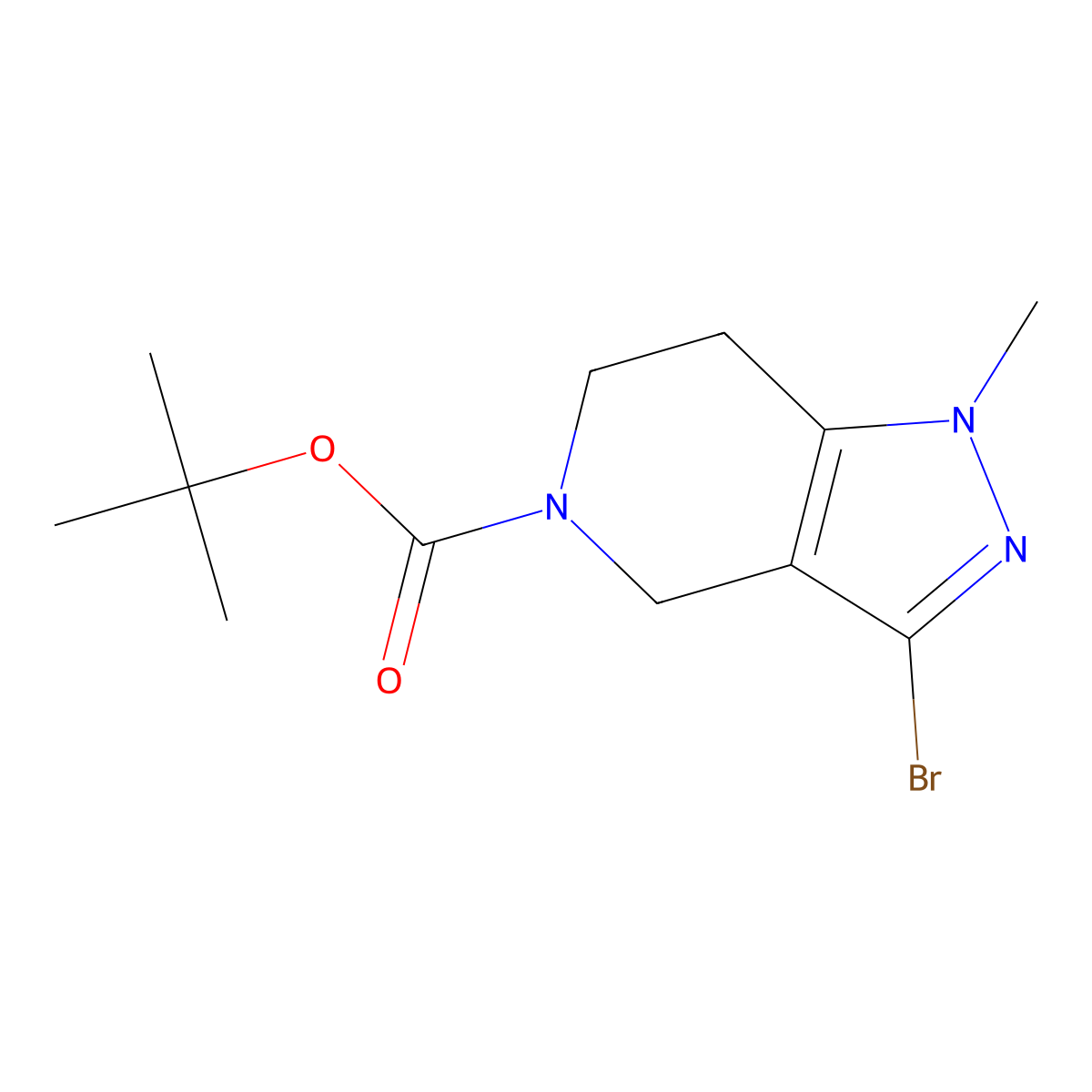 3-Bromo-1-methyl-1,4,6,7-tetrahydro-pyrazolo[4,3-c]pyridine-5-carboxylic acid tert-butyl ester molecular structure, CAS 1936429-07-0