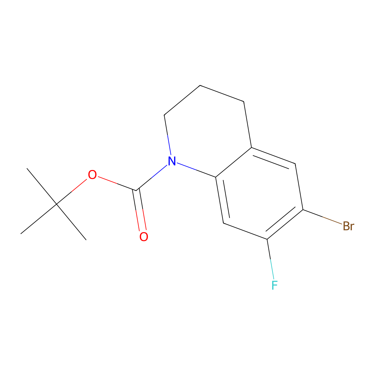 Tert-butyl 6-bromo-7-fluoro-1,2,3,4-tetrahydroquinoline-1-carboxylate molecular structure, CAS 1936429-88-7