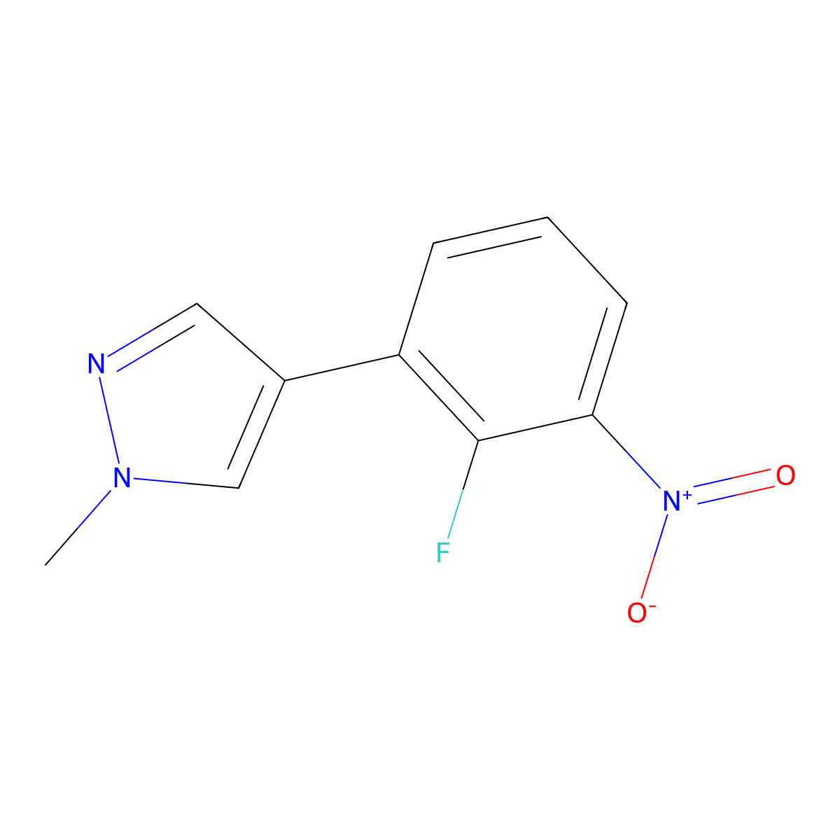 4-(2-Fluoro-3-nitrophenyl)-1-methyl-1H-pyrazole molecular structure, CAS 1936431-64-9
