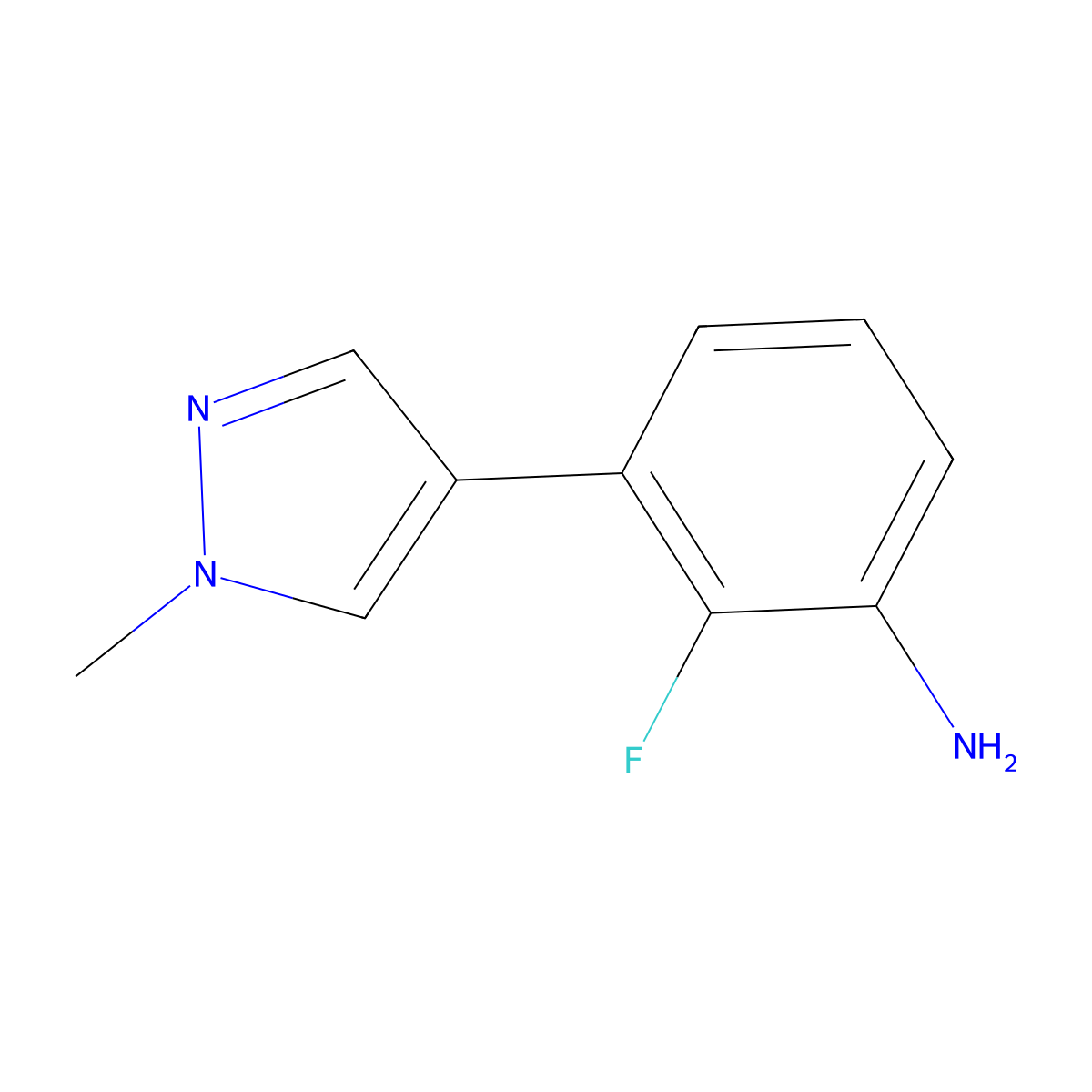 2-fluoro-3-(1-methyl-1H-pyrazol-4-yl)aniline molecular structure, CAS 1936431-65-0
