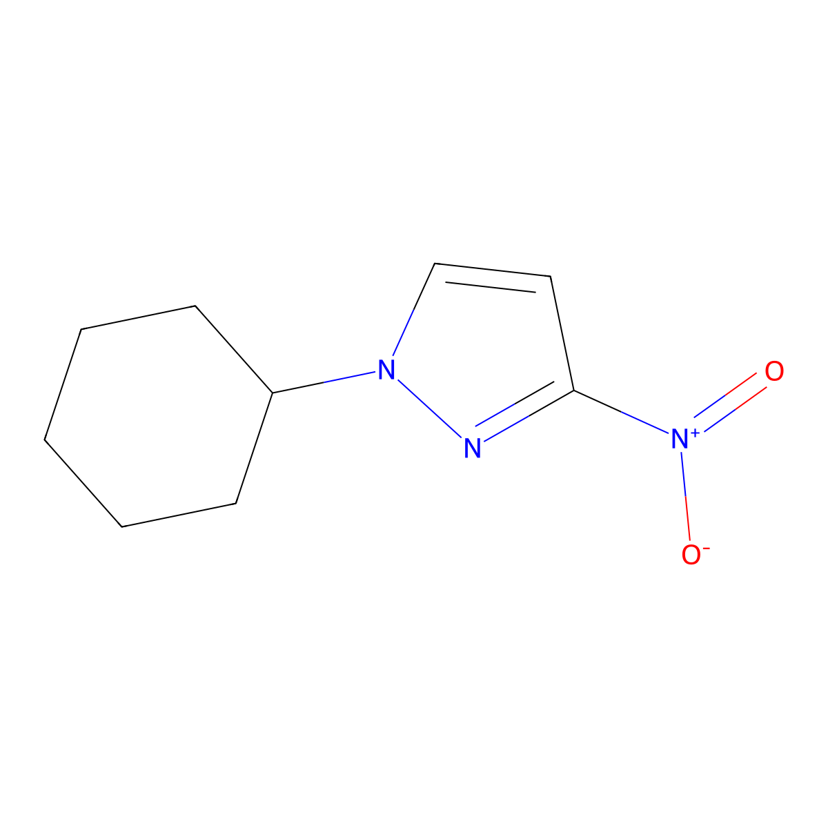 1-Cyclohexyl-3-nitro-1H-pyrazole molecular structure, CAS 1936436-49-5