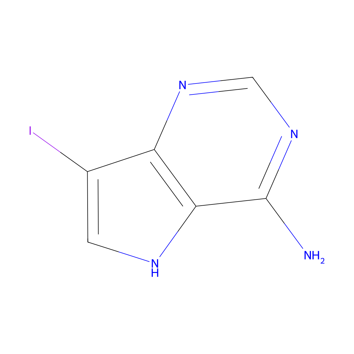 7-iodo-5H-pyrrolo[3,2-d]pyrimidin-4-amine molecular structure, CAS 1936437-50-1
