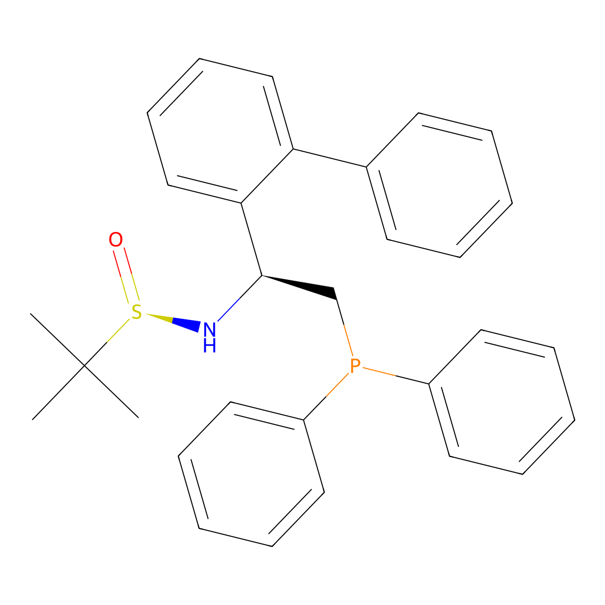 (R)-N-((S)-1-([1,1'-Biphenyl]-2-yl)-2-(diphenylphosphanyl)ethyl)-2-methylpropane-2-sulfinamide molecular structure, CAS 1936438-14-0