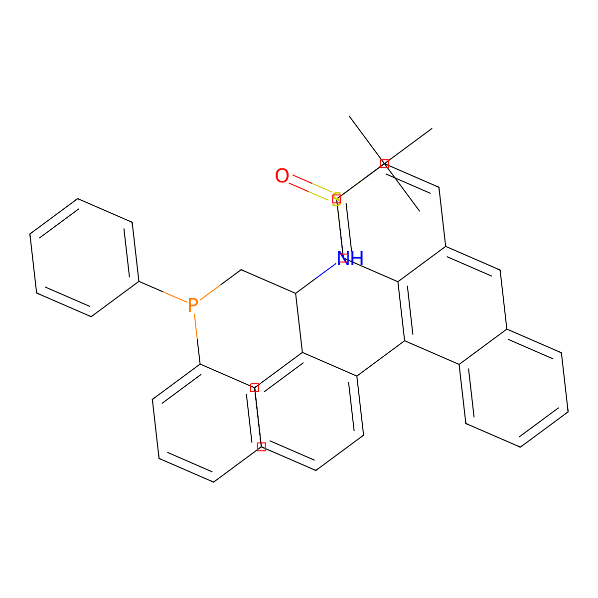 N-[1-(2-anthracen-9-ylphenyl)-2-diphenylphosphanylethyl]-2-methylpropane-2-sulfinamide molecular structure, CAS 1936438-23-1