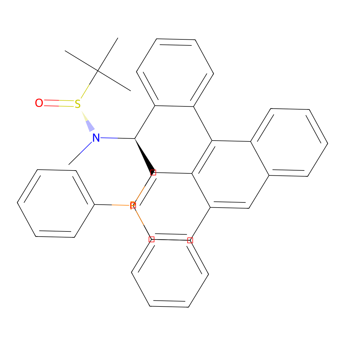 (R)-N-((S)-1-(2-(Anthracen-9-yl)phenyl)-2-(diphenylphosphanyl)ethyl)-N,2-dimethylpropane-2-sulfinamide molecular structure, CAS 1936438-30-0