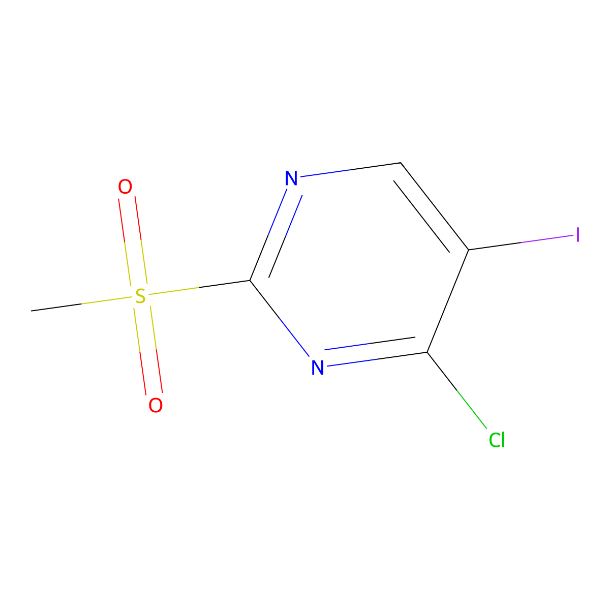 4-Chloro-5-iodo-2-methanesulfonylpyrimidine molecular structure, CAS 1936440-67-3