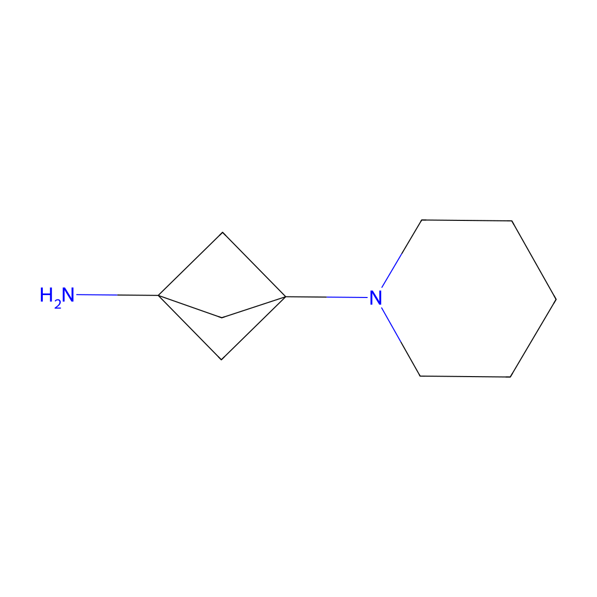 3-(Piperidin-1-yl)bicyclo(1.1.1)pentan-1-amine molecular structure, CAS 1936444-74-4