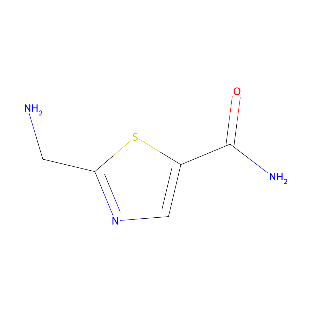 2-(Aminomethyl)-1,3-thiazole-5-carboxamide molecular structure, CAS 1936450-98-4