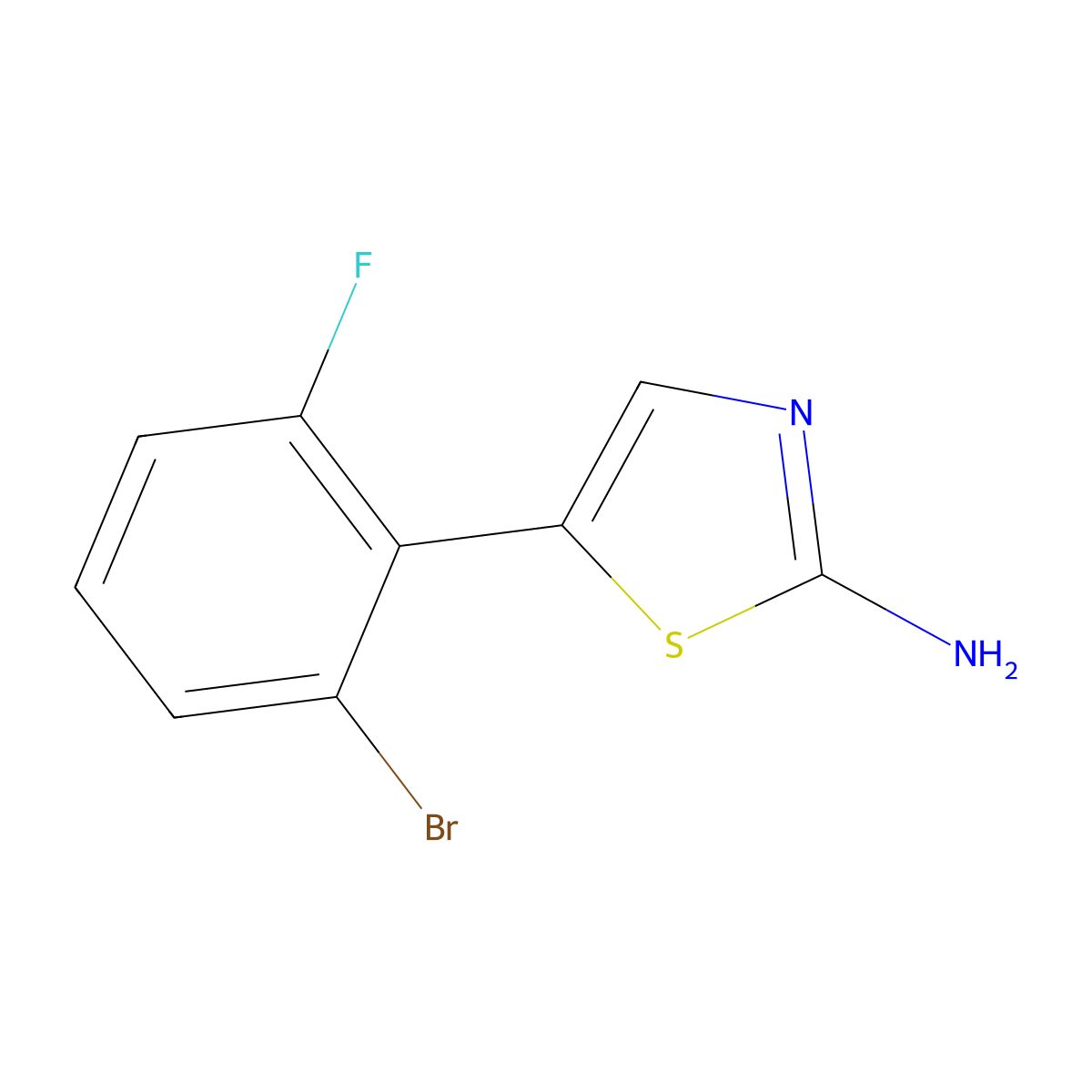 5-(2-Bromo-6-fluorophenyl)thiazol-2-amine molecular structure, CAS 1936451-83-0