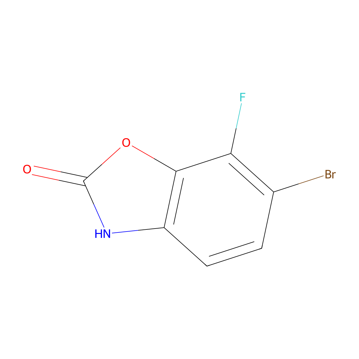 6-Bromo-7-fluoro-2,3-dihydro-1,3-benzoxazol-2-one molecular structure, CAS 1936453-64-3