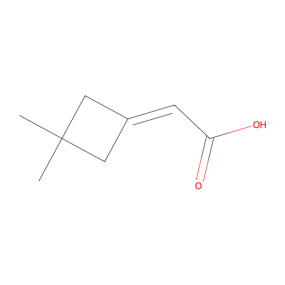 2-(3,3-Dimethylcyclobutylidene)acetic acid molecular structure, CAS 1936457-04-3