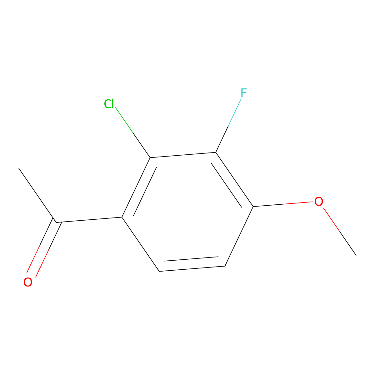 1-(2-Chloro-3-fluoro-4-methoxyphenyl)ethanone molecular structure, CAS 1936457-28-1
