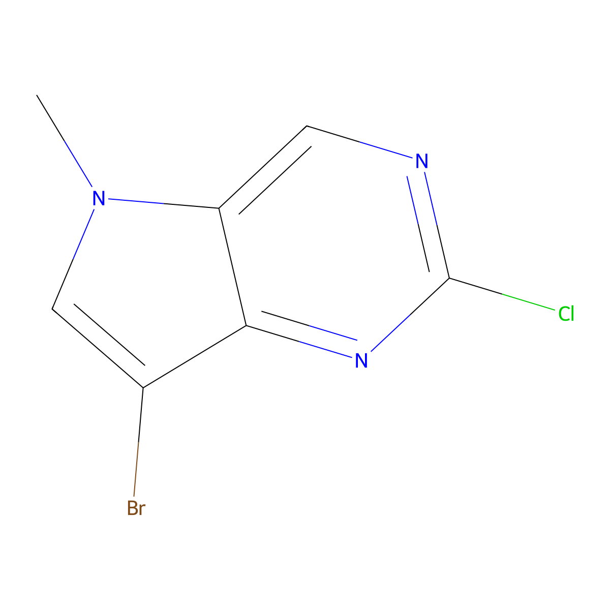 7-Bromo-2-chloro-5-methyl-5H-pyrrolo[3,2-d]pyrimidine molecular structure, CAS 1936463-54-5