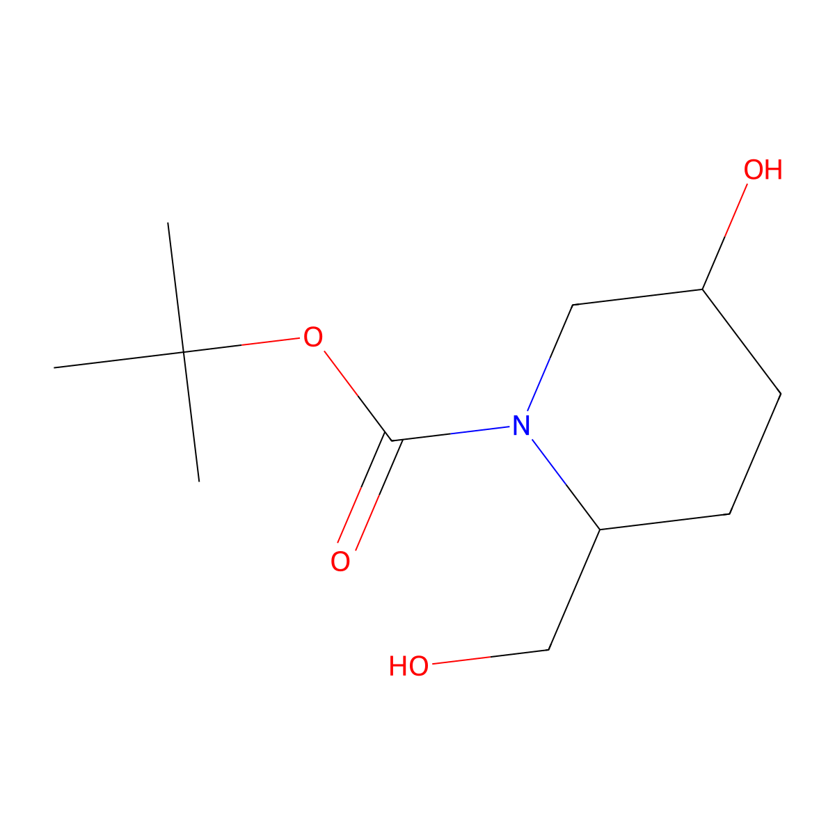 tert-Butyl (2S,5R)-5-hydroxy-2-(hydroxymethyl)piperidine-1-carboxylate molecular structure, CAS 1936475-98-7