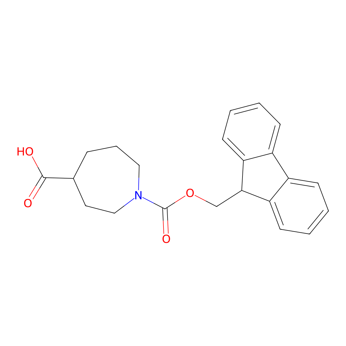 1-[(9H-fluoren-9-ylmethoxy)carbonyl]azepane-4-carboxylic acid molecular structure, CAS 1936476-88-8