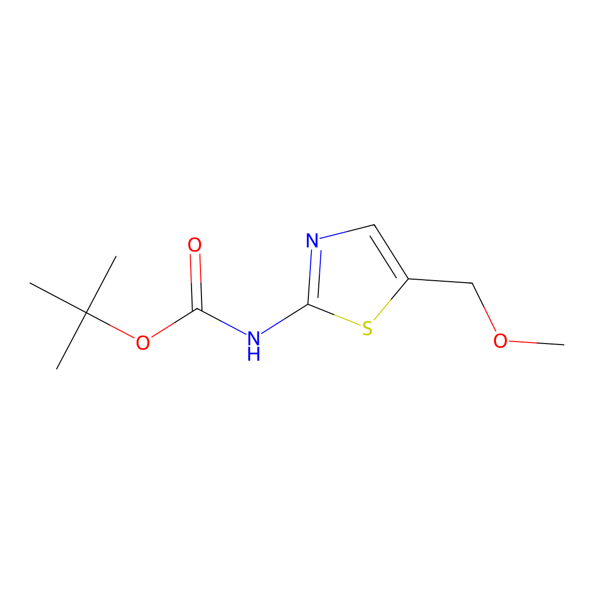 tert-Butyl N-[5-(methoxymethyl)-1,3-thiazol-2-yl]carbamate molecular structure, CAS 1936477-03-0