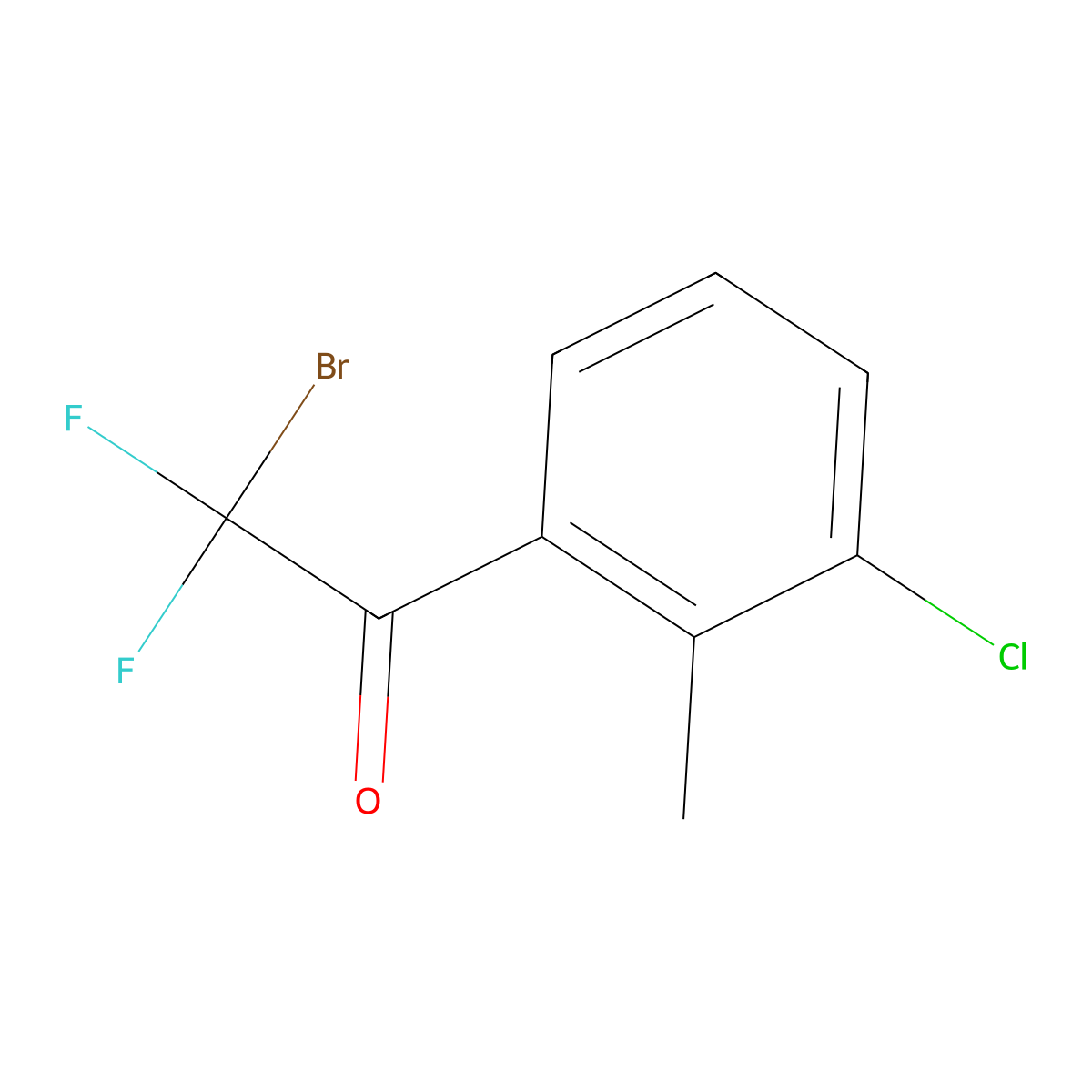 2-Bromo-2,2-difluoro-1-(3-chloro-2-methylphenyl)ethanone molecular structure, CAS 1936481-57-0