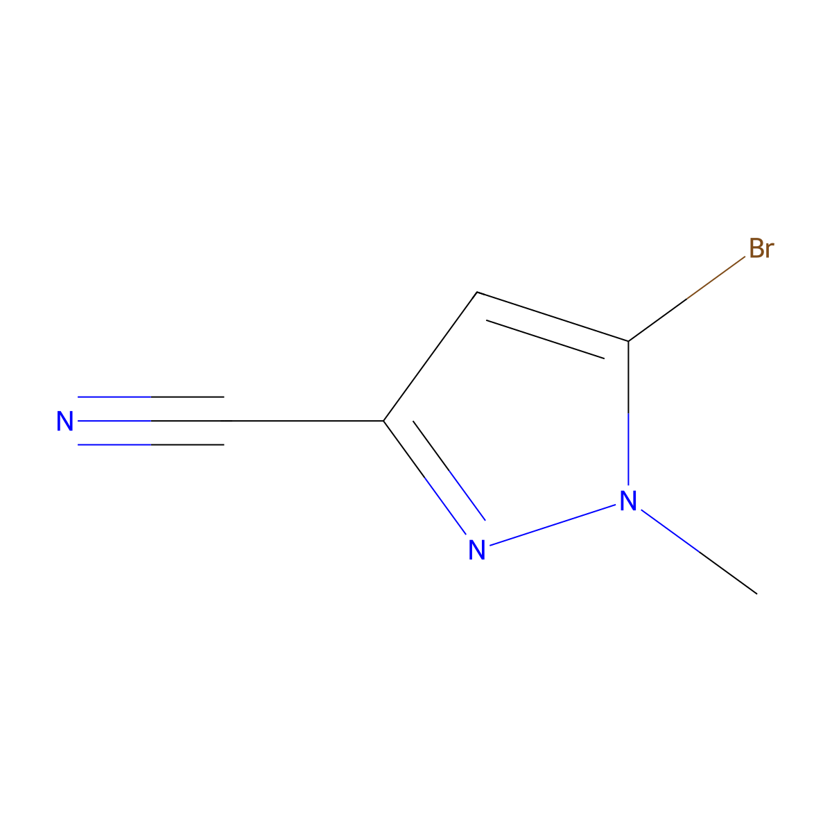 5-bromo-1-methyl-1H-pyrazole-3-carbonitrile molecular structure, CAS 1936486-86-0