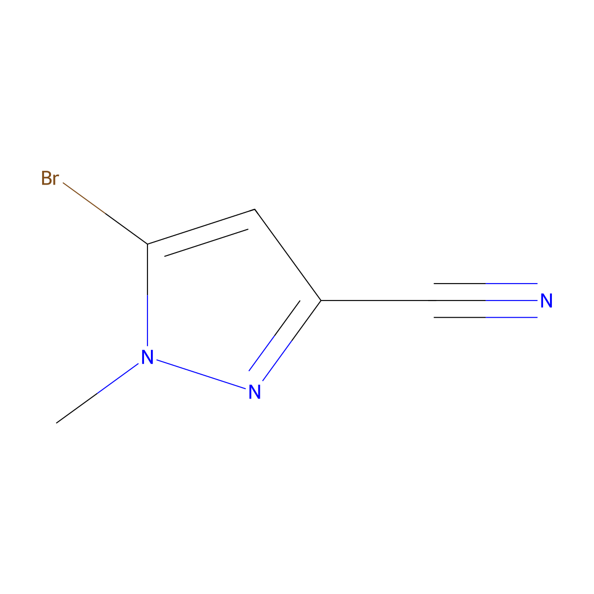 5-bromo-1-methyl-1H-pyrazole-3-carbonitrile molecular structure, CAS 1936486-86-0