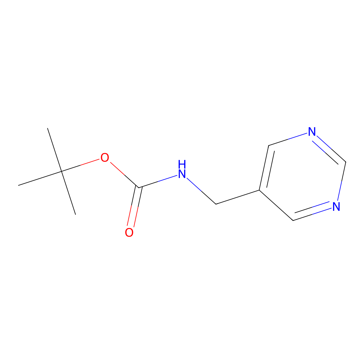 tert-Butyl (pyrimidin-5-ylmethyl)carbamate molecular structure, CAS 1936487-02-3