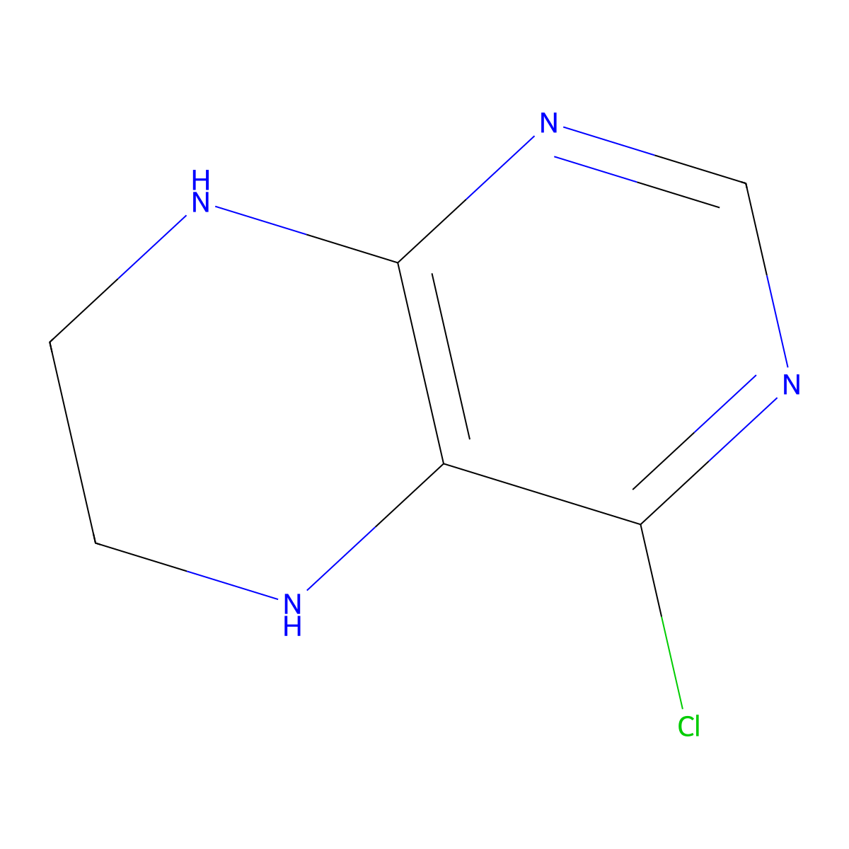 4-Chloro-5,6,7,8-tetrahydropteridine molecular structure, CAS 1936494-46-0