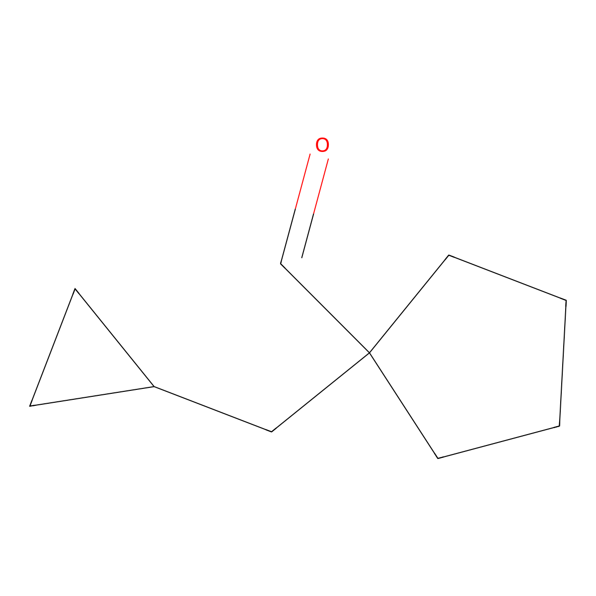 1-(Cyclopropylmethyl)cyclopentane-1-carbaldehyde molecular structure, CAS 1936496-19-3