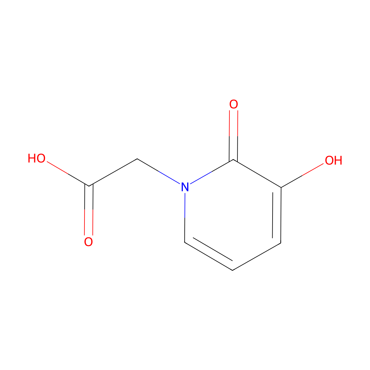 1(2H)-Pyridineacetic acid, 3-hydroxy-2-oxo- molecular structure, CAS 19365-03-8