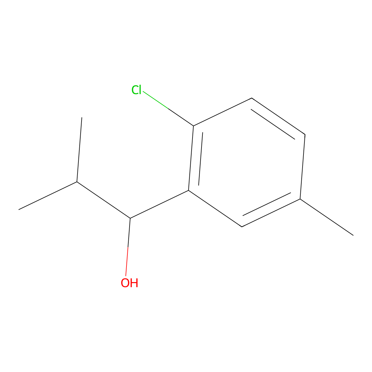 1-(2-Chloro-5-methylphenyl)-2-methylpropan-1-ol molecular structure, CAS 1936503-03-5