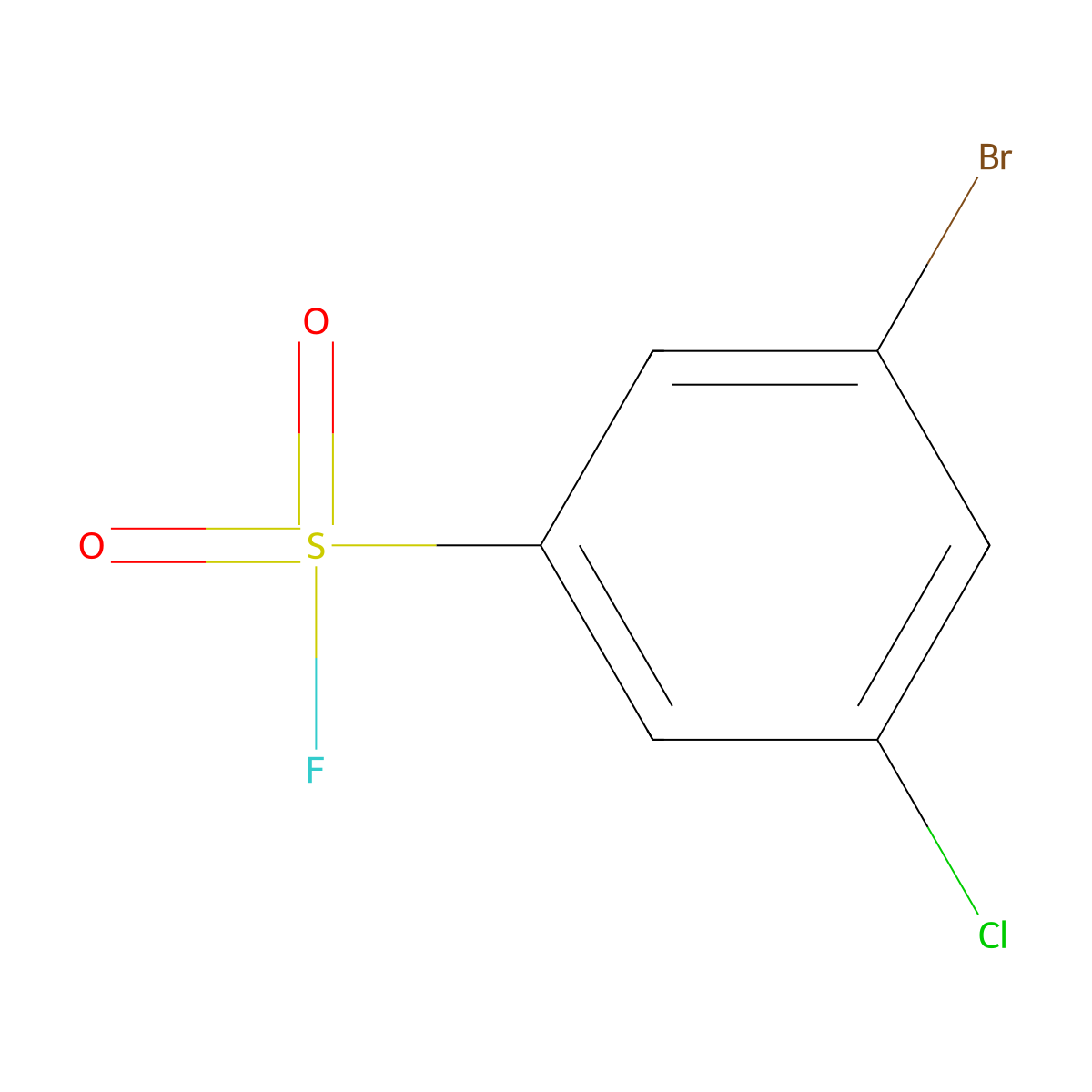 3-Bromo-5-chlorobenzene-1-sulfonyl fluoride molecular structure, CAS 1936504-28-7