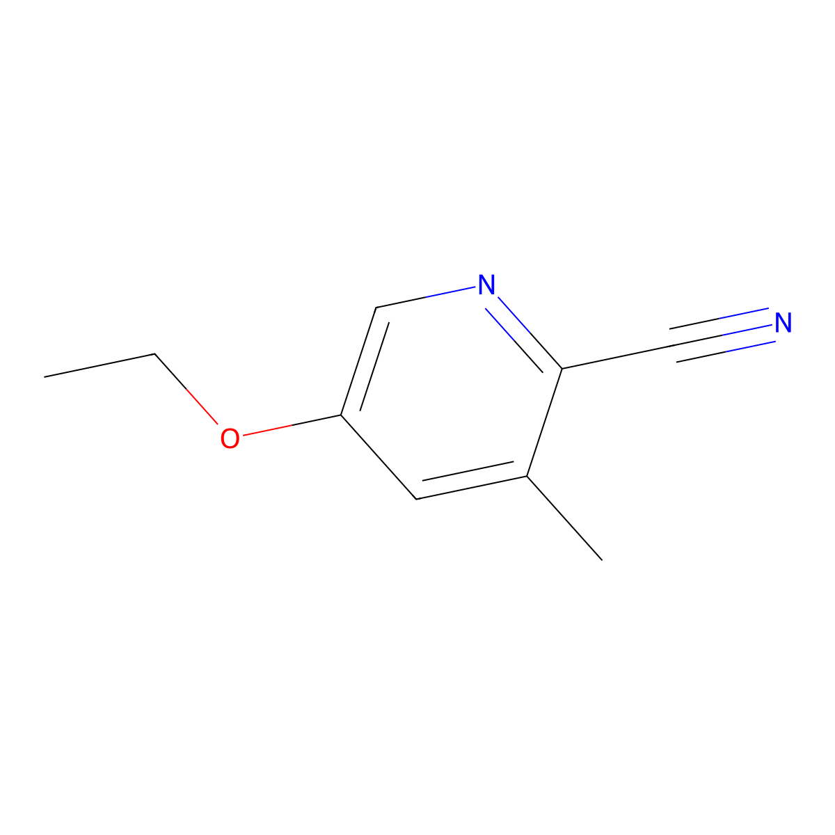 5-Ethoxy-3-methylpicolinonitrile molecular structure, CAS 1936526-99-6